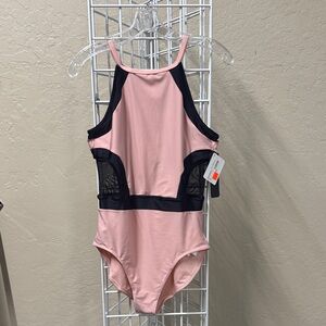 Sodanca - high neck leotard with mesh inserts